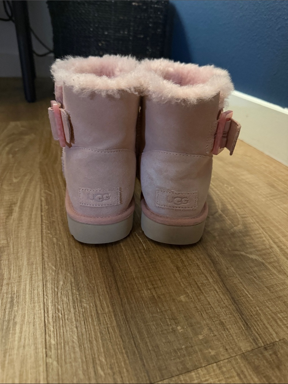 UGG Blush Pink Shearling Buckle Boots